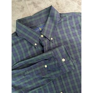 Ralph Lauren Shirt Mens XL‎ Green Blue Plaid Classic Fit Button Down Long Sleeve